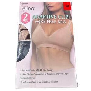 Felina Womens Tan Adaptive Cup Wire Free Bra Medium